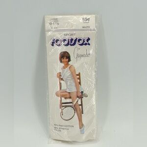 Vtg Gaymode Foot Sox NOS 1970s No Show Socks Large White JCPenney Sport Footsies